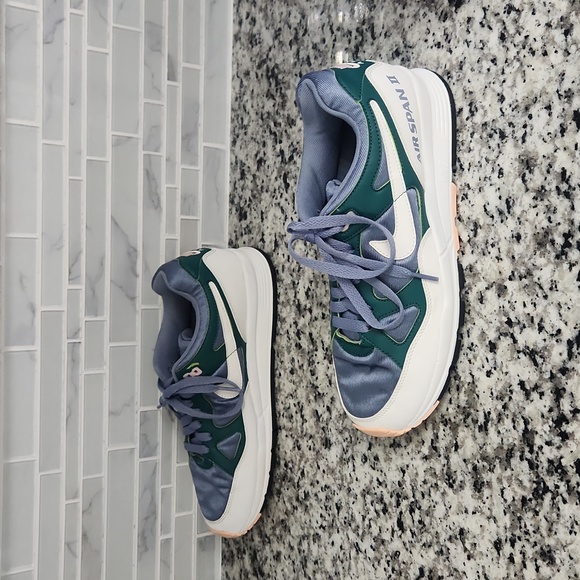 Slate Blue White & Green Nike Air Span II Running Shoes sz 10 AH6800-401 sneaker - Picture 5 of 6